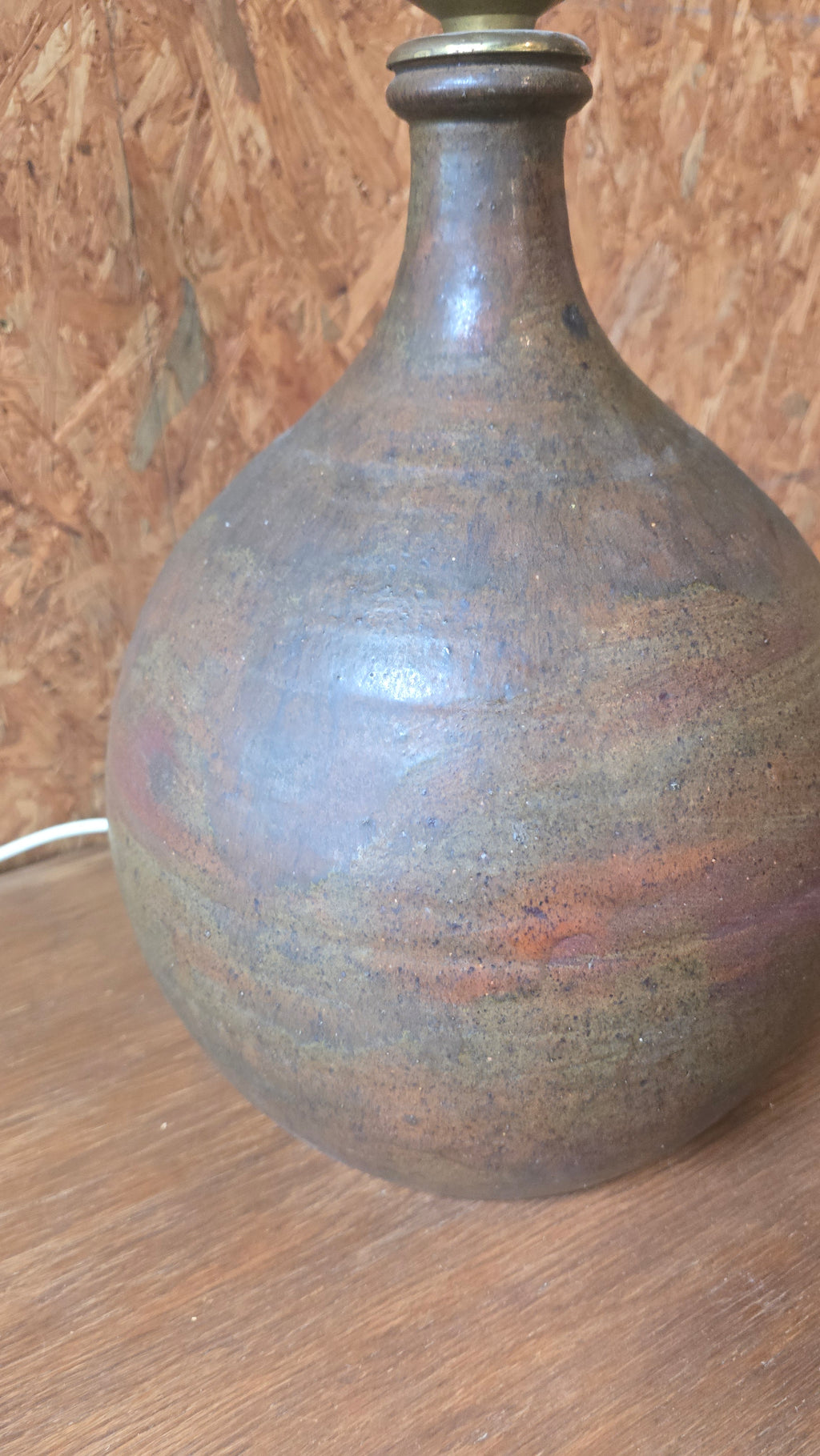 Lampe en terre cuite émaillé des années 50