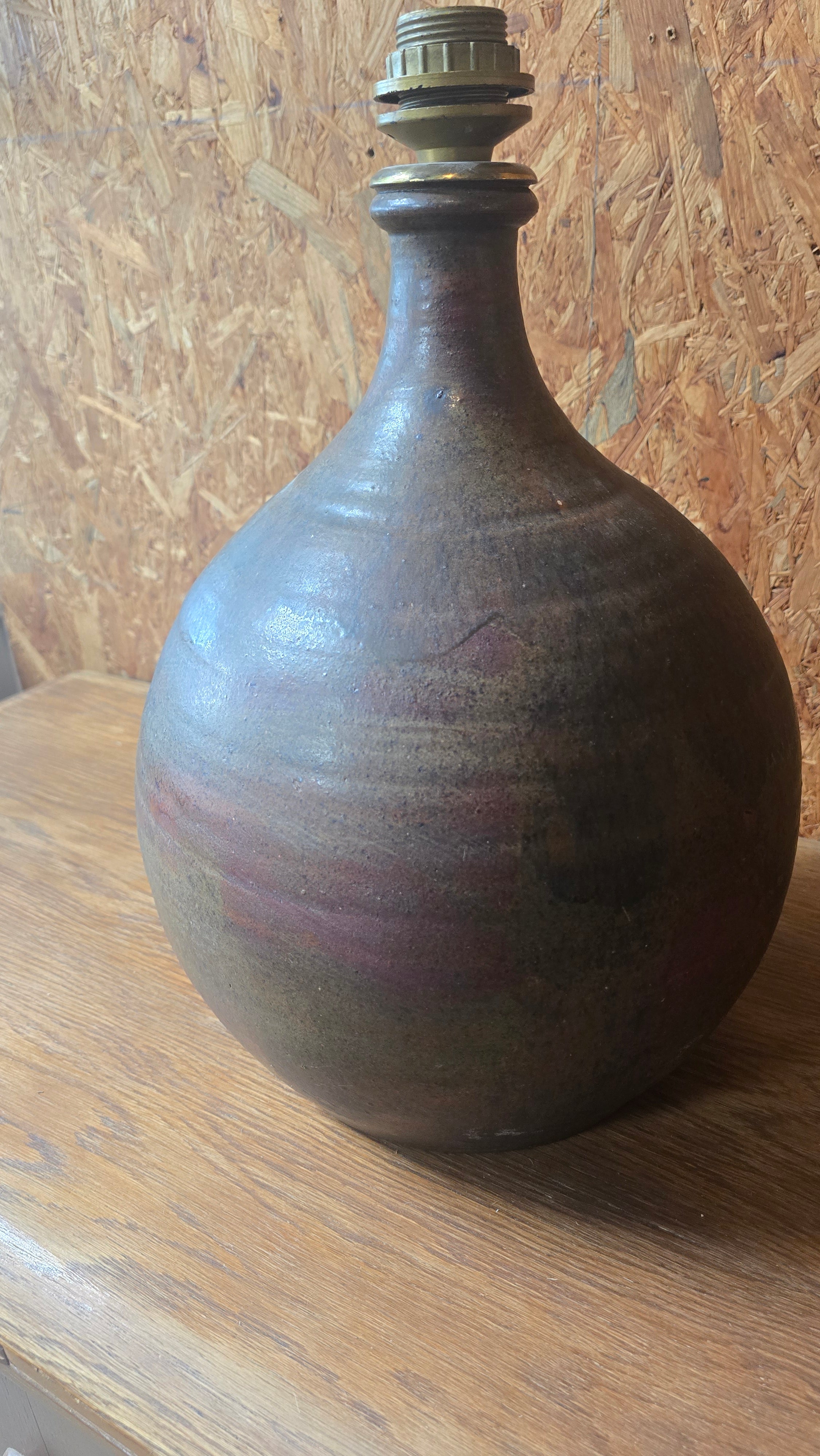 Lampe en terre cuite émaillé des années 50