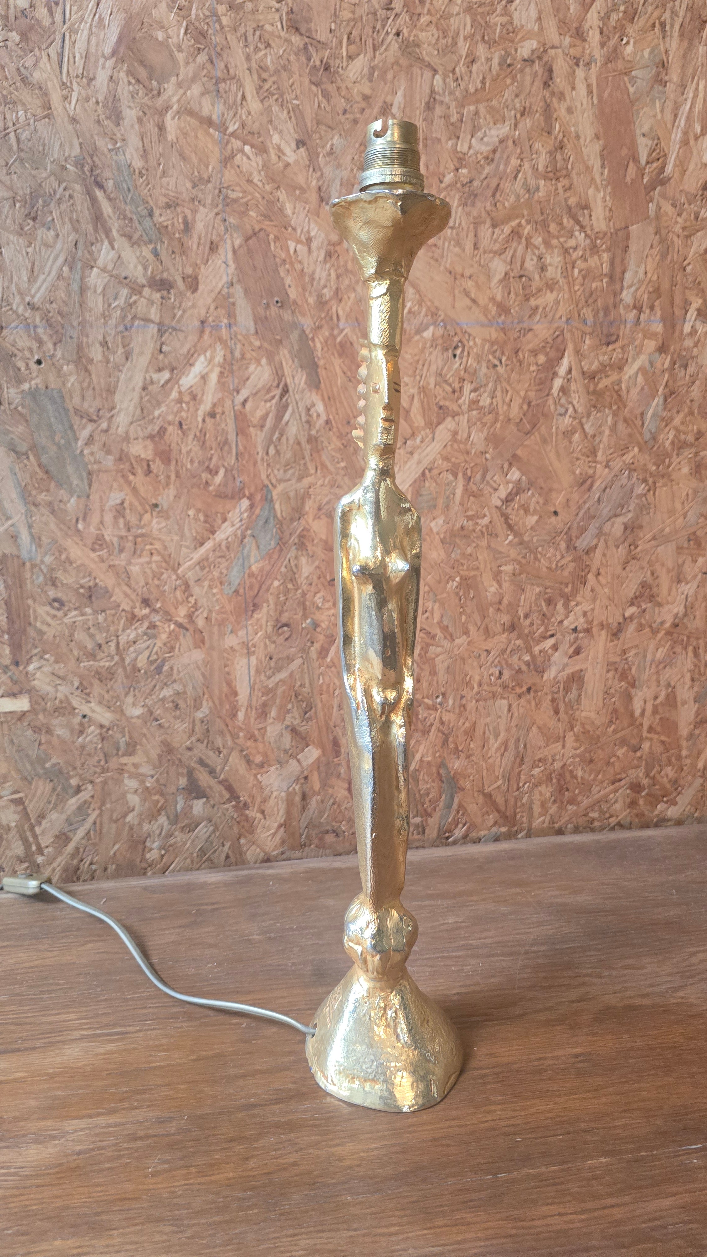 Sculpture-Lampe en Bronze Doré – Jacques Cazenove pour Fondica