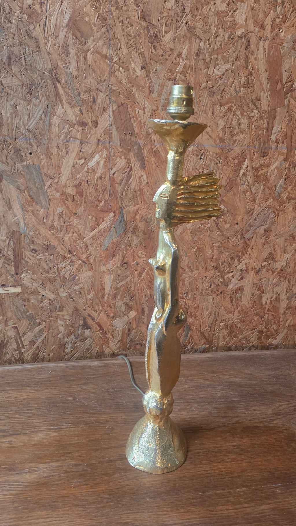 Sculpture-Lampe en Bronze Doré – Jacques Cazenove pour Fondica
